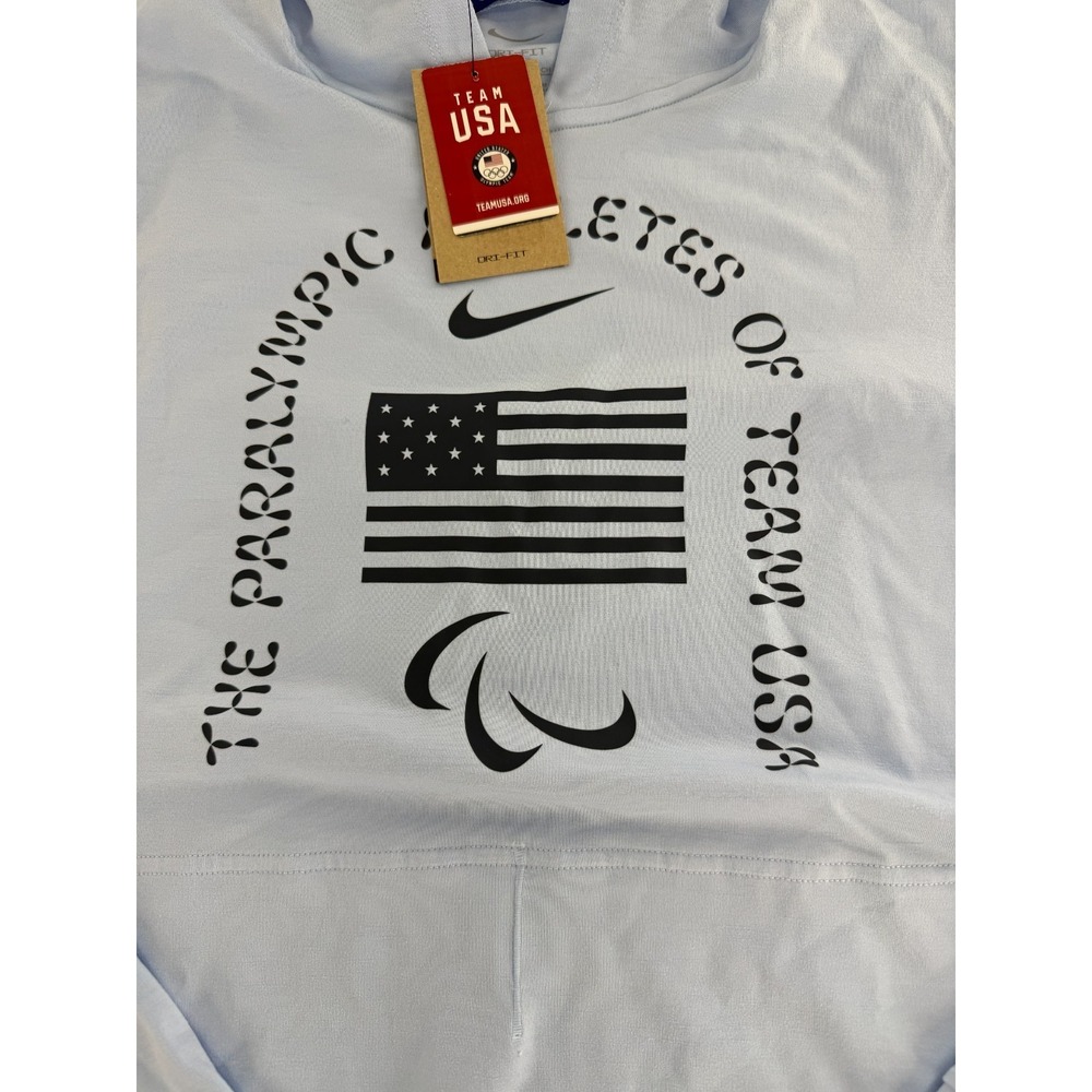 New Nike Dri-Fit Team USA Paralympic Restore Hoodie Blue FZ3169-477 Men's SZ S - Picture 2 of 8
